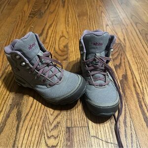 Ahnu Gray and Purple Hiking Boots with Ankle Support